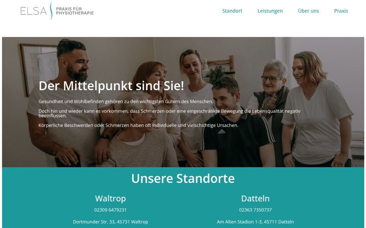 Screenshot of elsa-physiotherapie.de