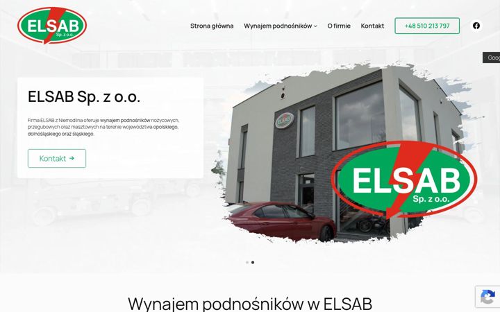 Snímek obrazovky elsab-rent.pl