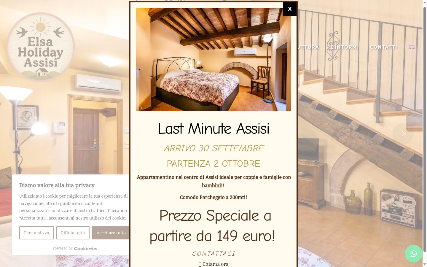 Screenshot del banner di consenso mostrato prima di qualsiasi interazione