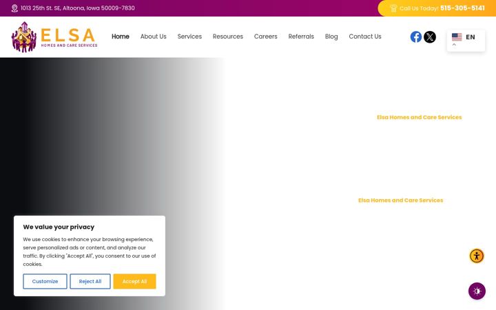 Screenshot of elsahomehealth.com