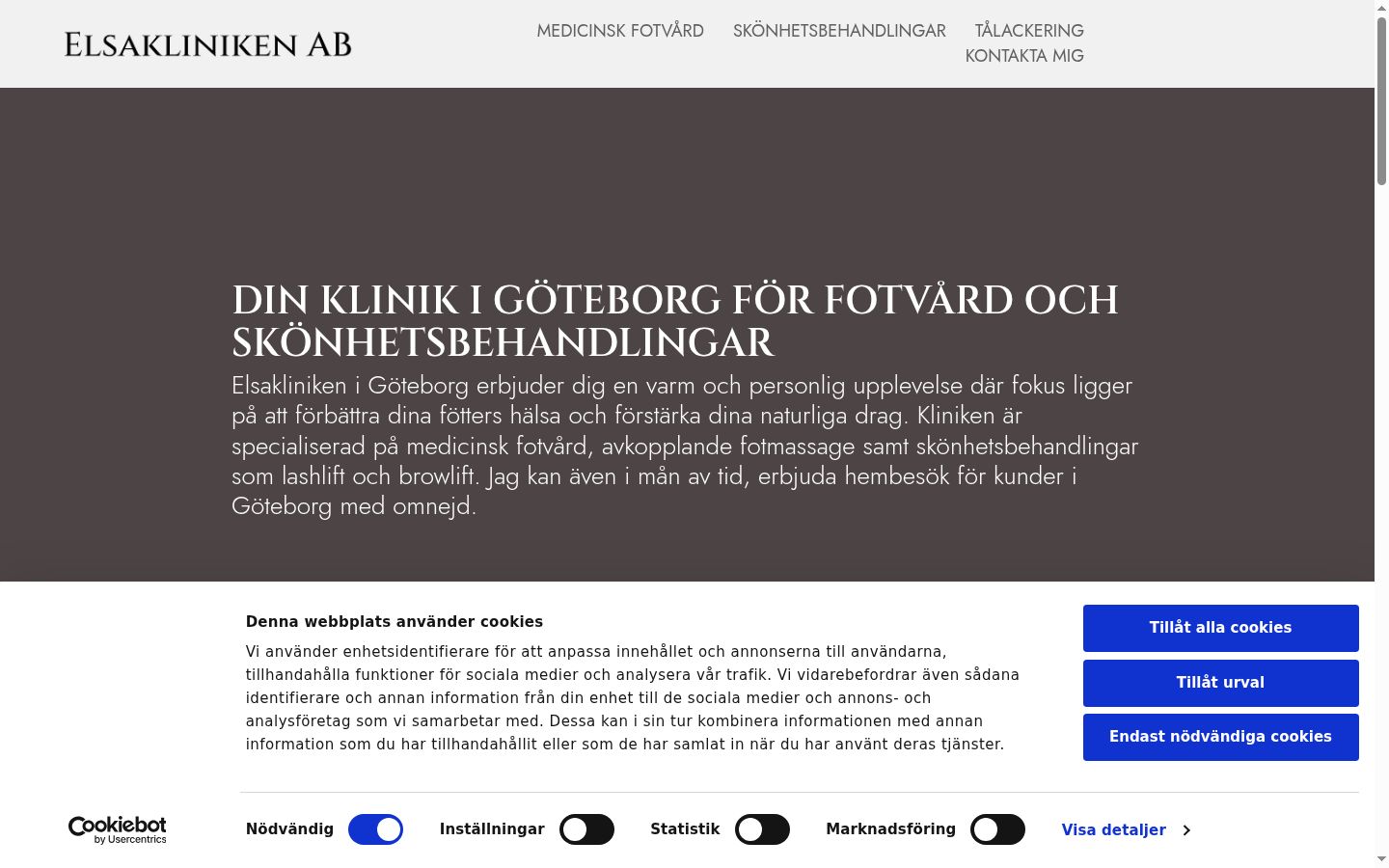 Skjermbilde av samtykkebanneret slik det vises før noen interaksjon