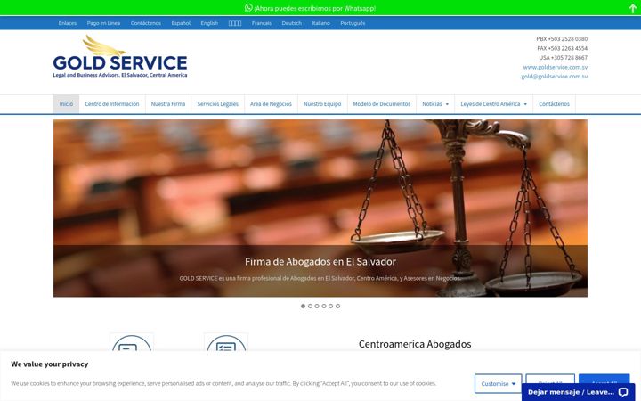 Screenshot of elsalvadorabogados.com