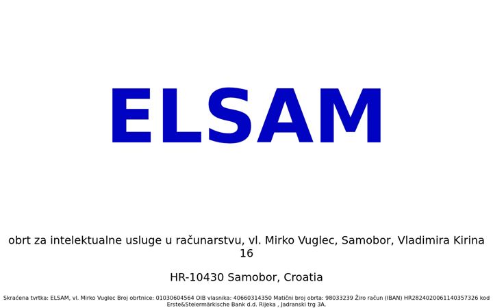 Screenshot of elsam.hr