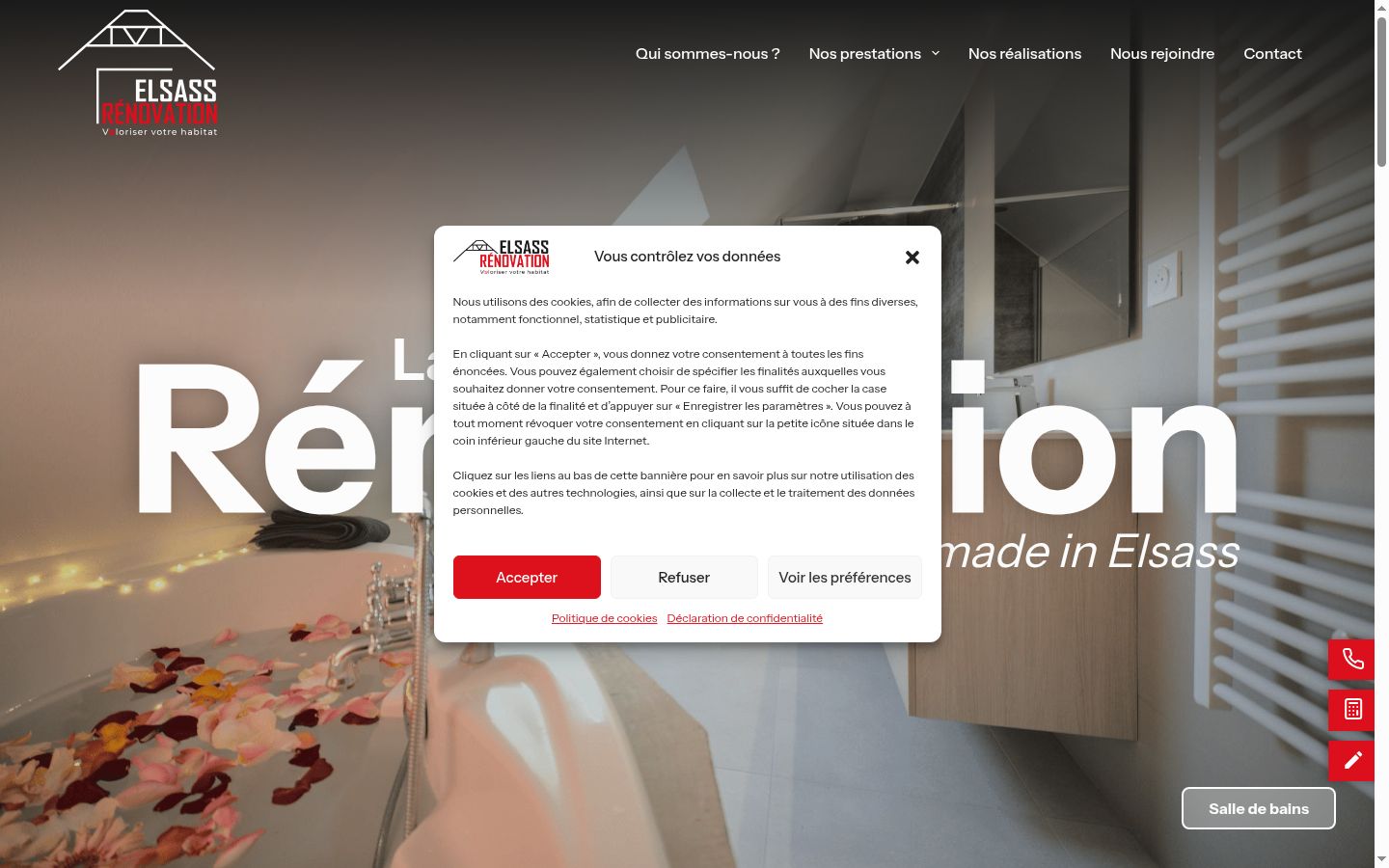 Screenshot des Einwilligungsbanners vor jeglicher Interaktion