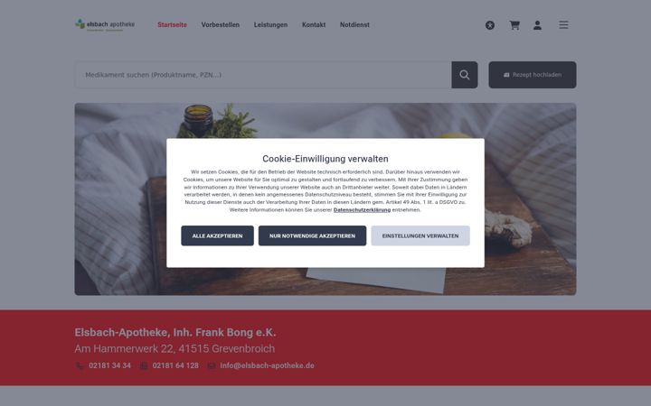 Screenshot of elsbach-apotheke.de