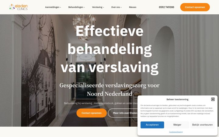 Snímek obrazovky elsdenclinics.nl