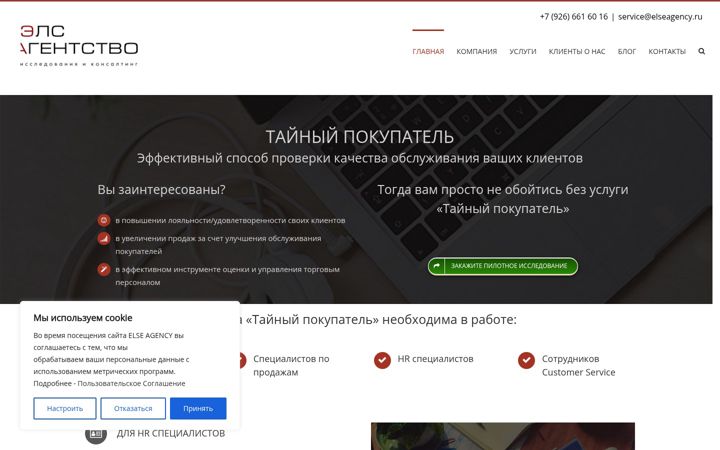 Snimka zaslona za elseagency.ru