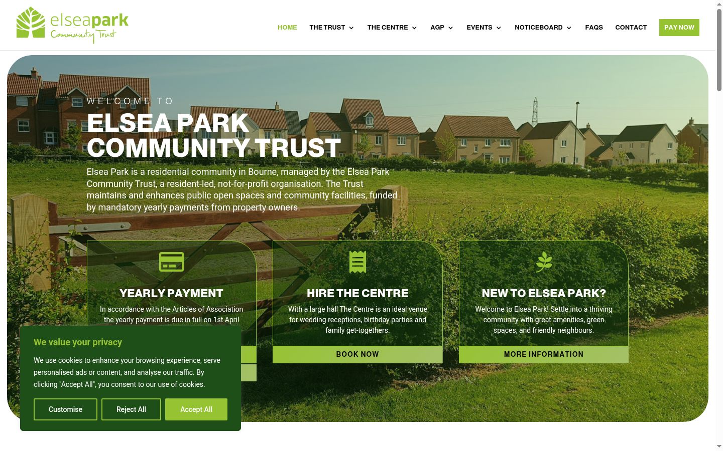 Screenshot of the consent banner shown before any interaction