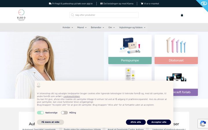 Screenshot of elseoshop.dk