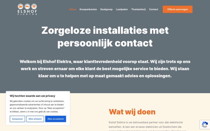 Snímek obrazovky elshofelektra.nl
