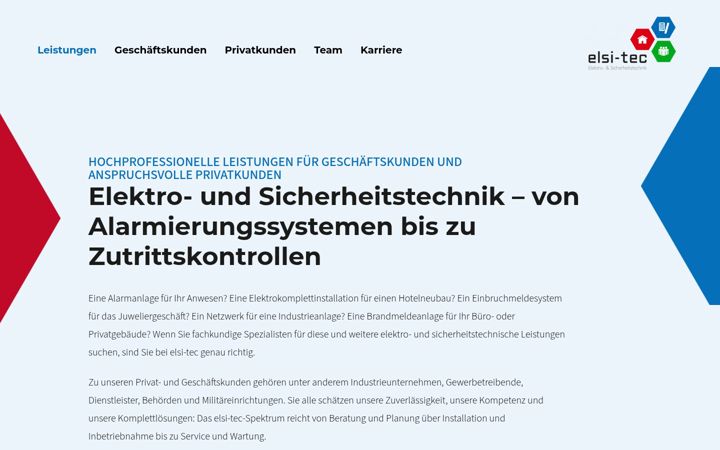 Screenshot of elsi-tec.de