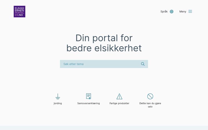 Screenshot van elsikkerhetsportalen.no