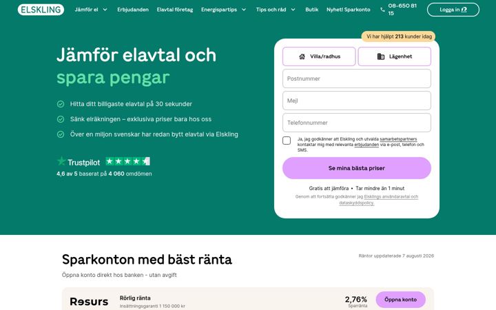 Skjámynd af elskling.se