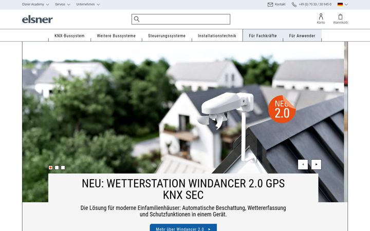 Screenshot of elsner-elektronik.de