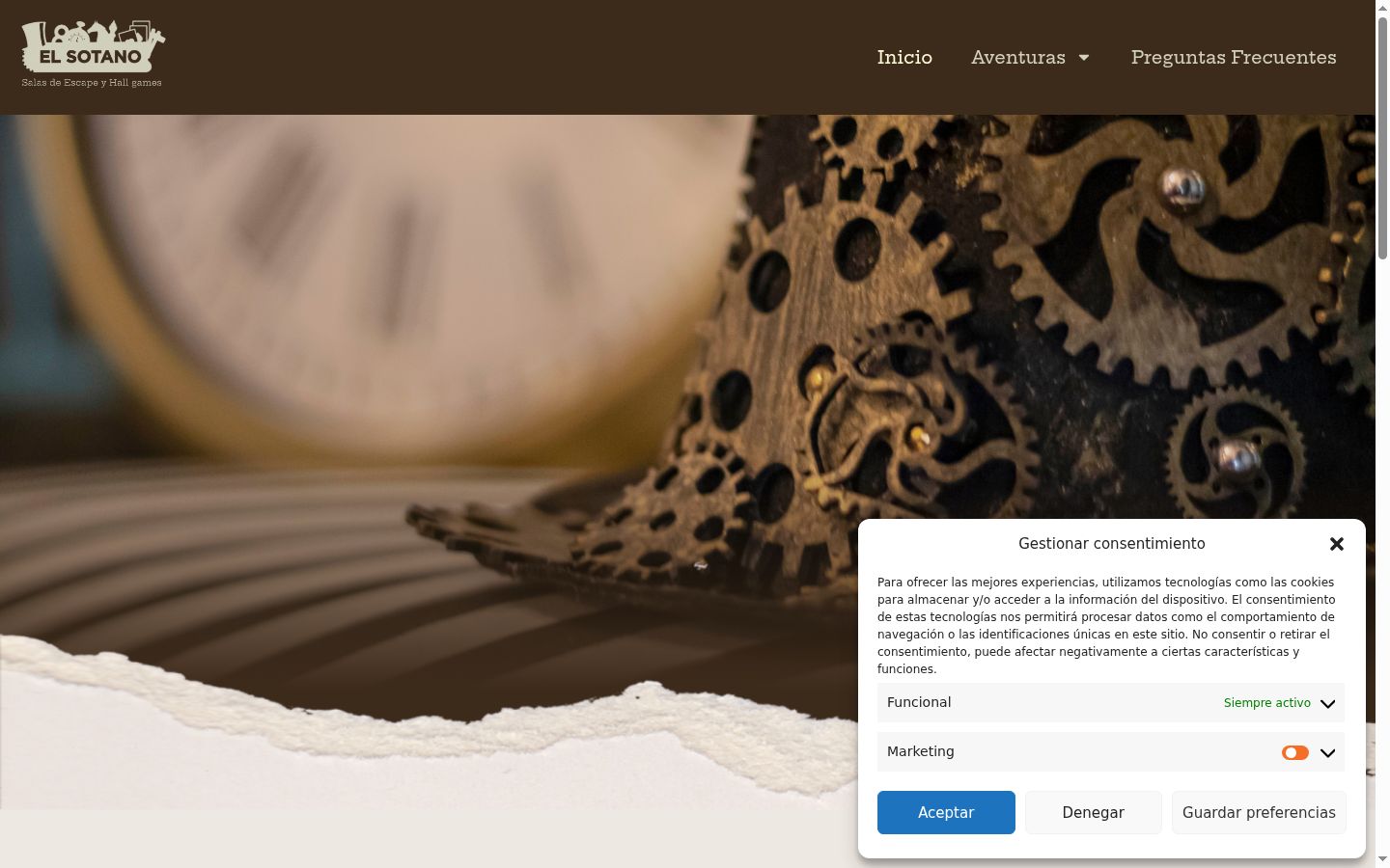 Screenshot of the consent banner shown before any interaction