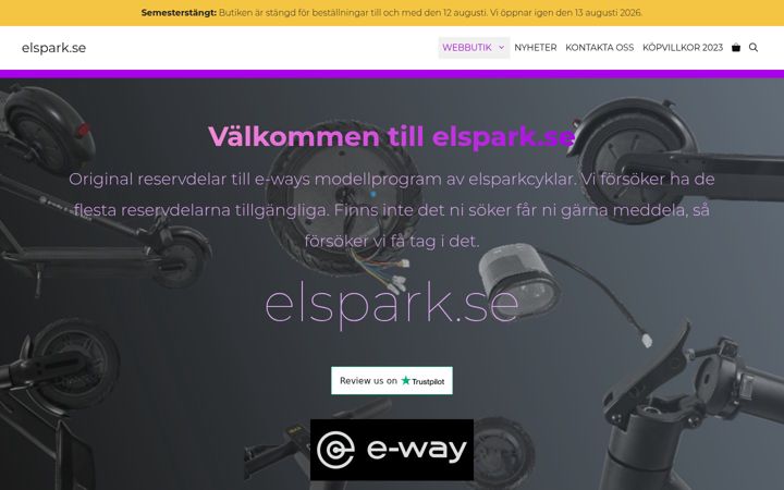 Skjámynd af elspark.se