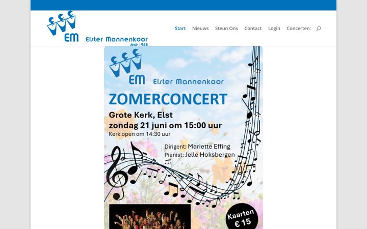 Snímek obrazovky elstermannenkoor.nl