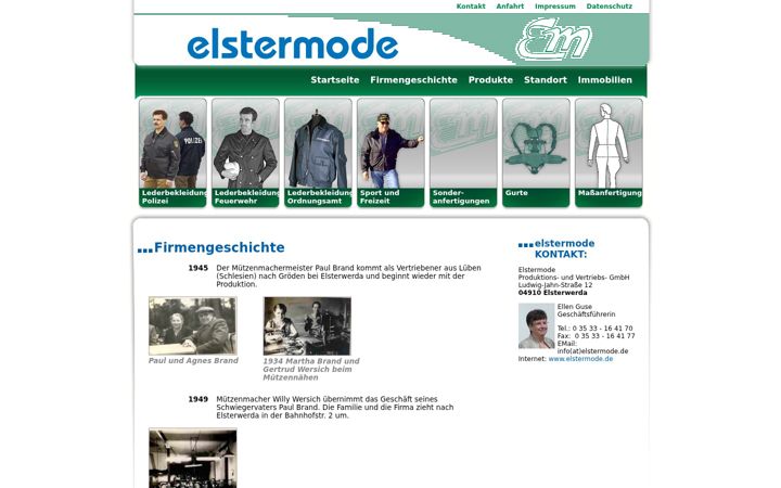 Screenshot of elstermode.de
