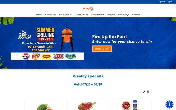 Screenshot of elsupermarkets.com