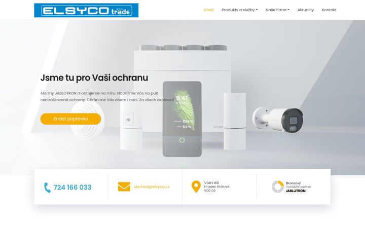 Captură de ecran a elsyco-trade.cz