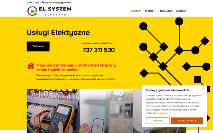 Snímek obrazovky elsystem-elektryk.pl