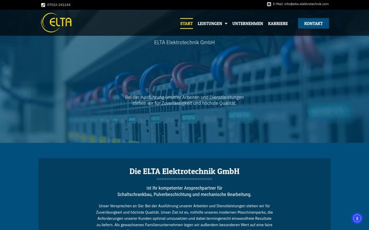 Screenshot of elta-elektrotechnik.com