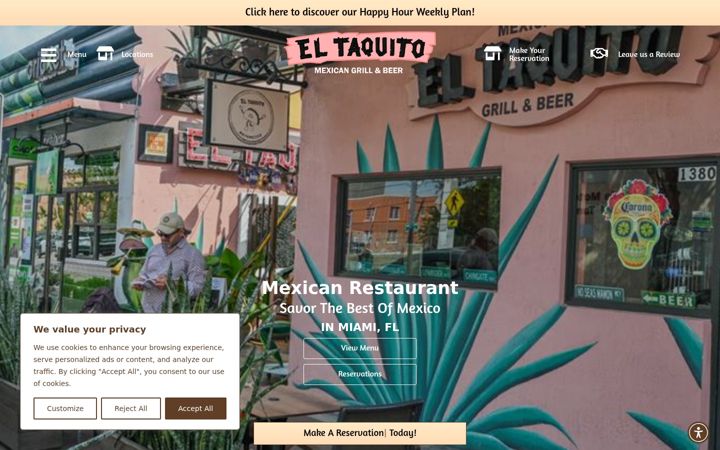 Screenshot of eltaquito.restaurant