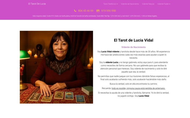 Screenshot of eltarotdelucia.com
