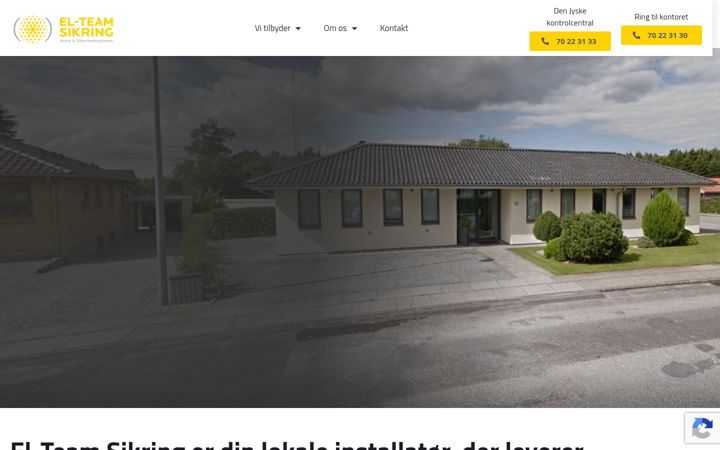Screenshot ta' elteamsikring.dk