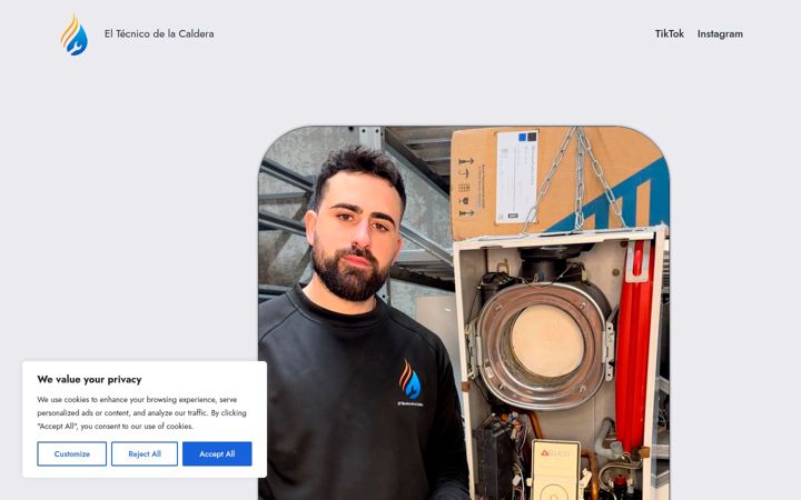 Screenshot of eltecnicodelacaldera.com