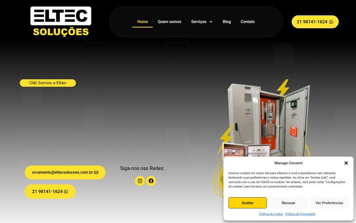 Ekrānuzņēmums no eltecsolucoes.com.br