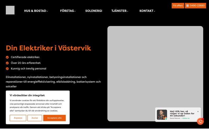 Skjámynd af elteknikitjust.se