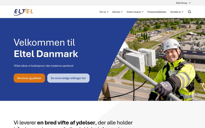 Skjermbilde av eltelnetworks.dk