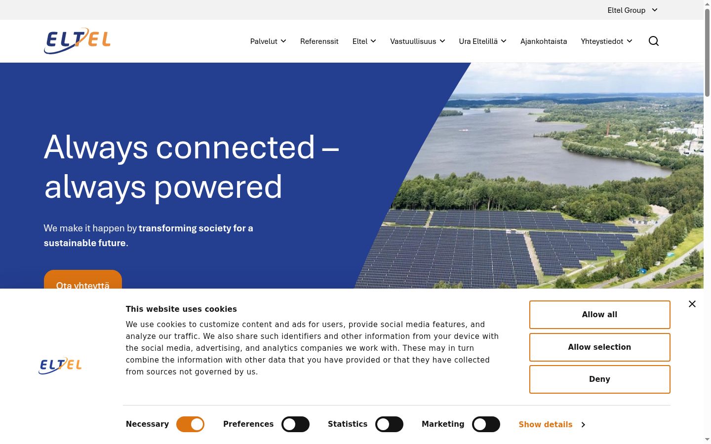 Sutikimo reklamjuostės, rodytos prieš bet kokią sąveiką, ekrano kopija