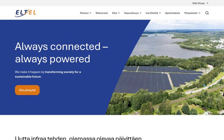 Screenshot of eltelnetworks.fi