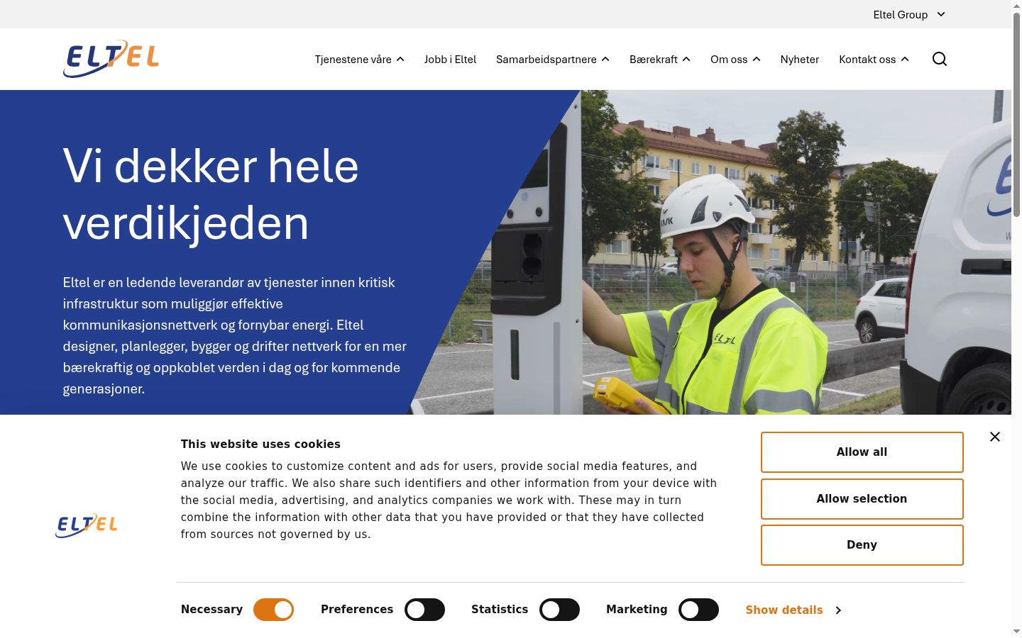 Snímek obrazovky baneru souhlasu zobrazeného před jakoukoli interakcí