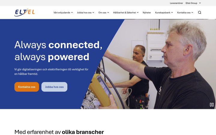 Screenshot of eltelnetworks.se