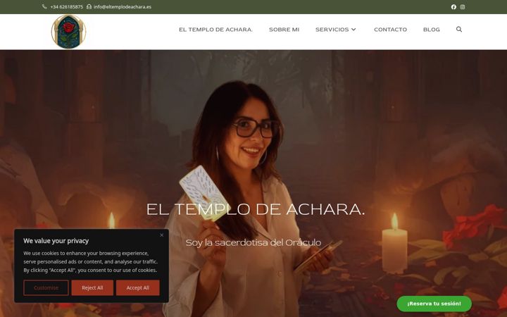 Screenshot of eltemplodeachara.com