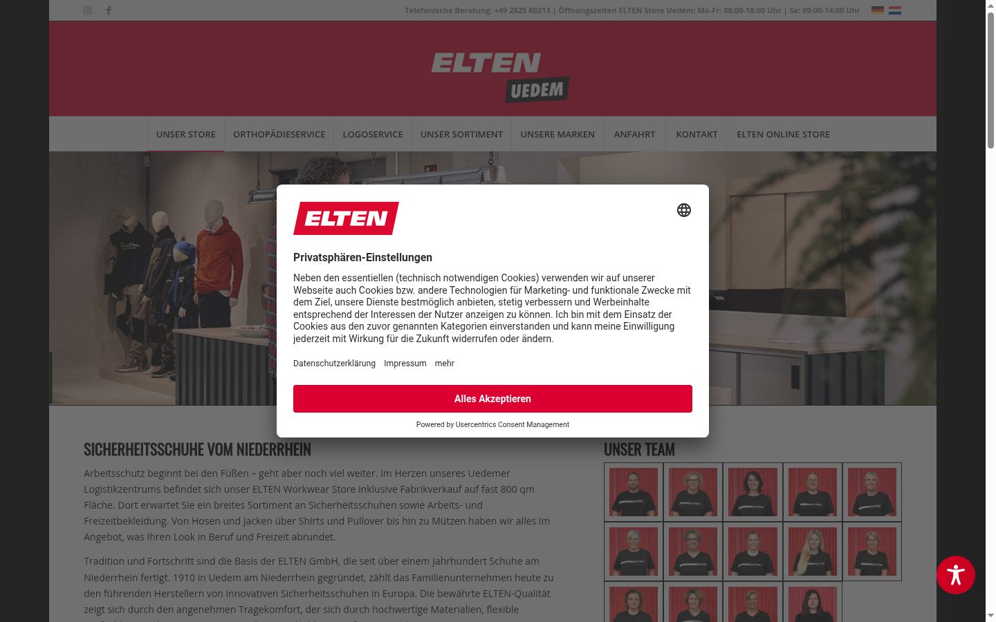 Screenshot of the consent banner shown before any interaction