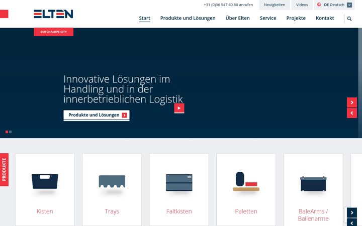 Screenshot of eltenlogisticsystems.de