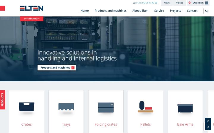 Screenshot von eltenlogisticsystems.uk