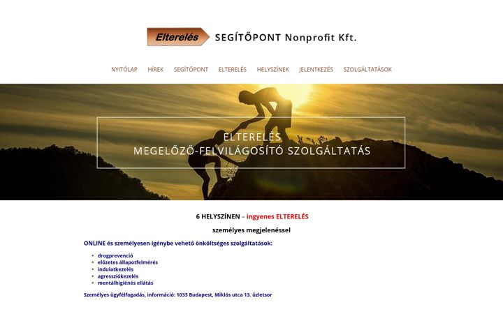 Snímek obrazovky eltereles.hu