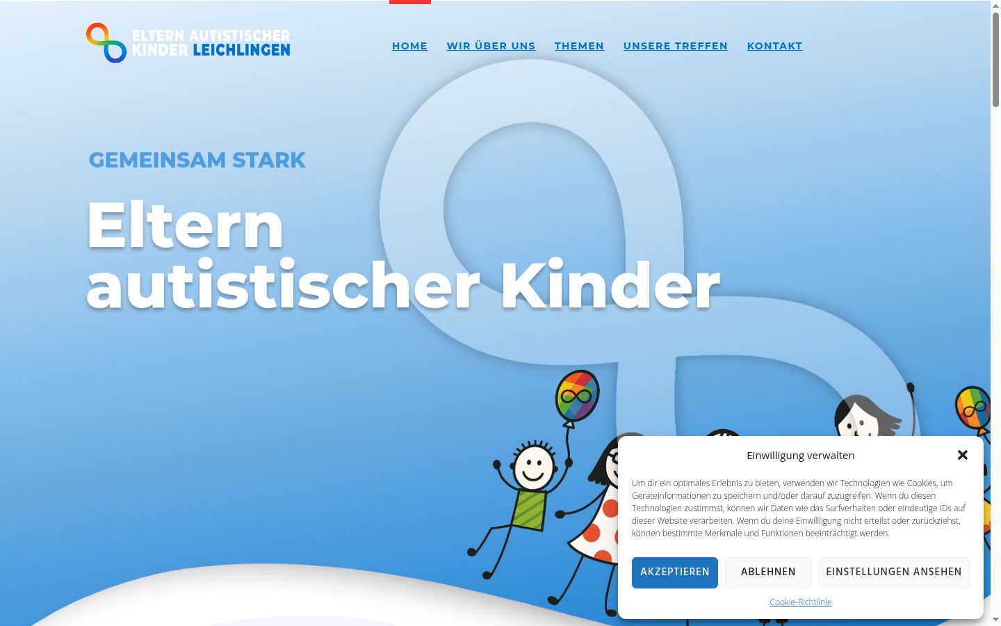 Screenshot of the consent banner shown before any interaction