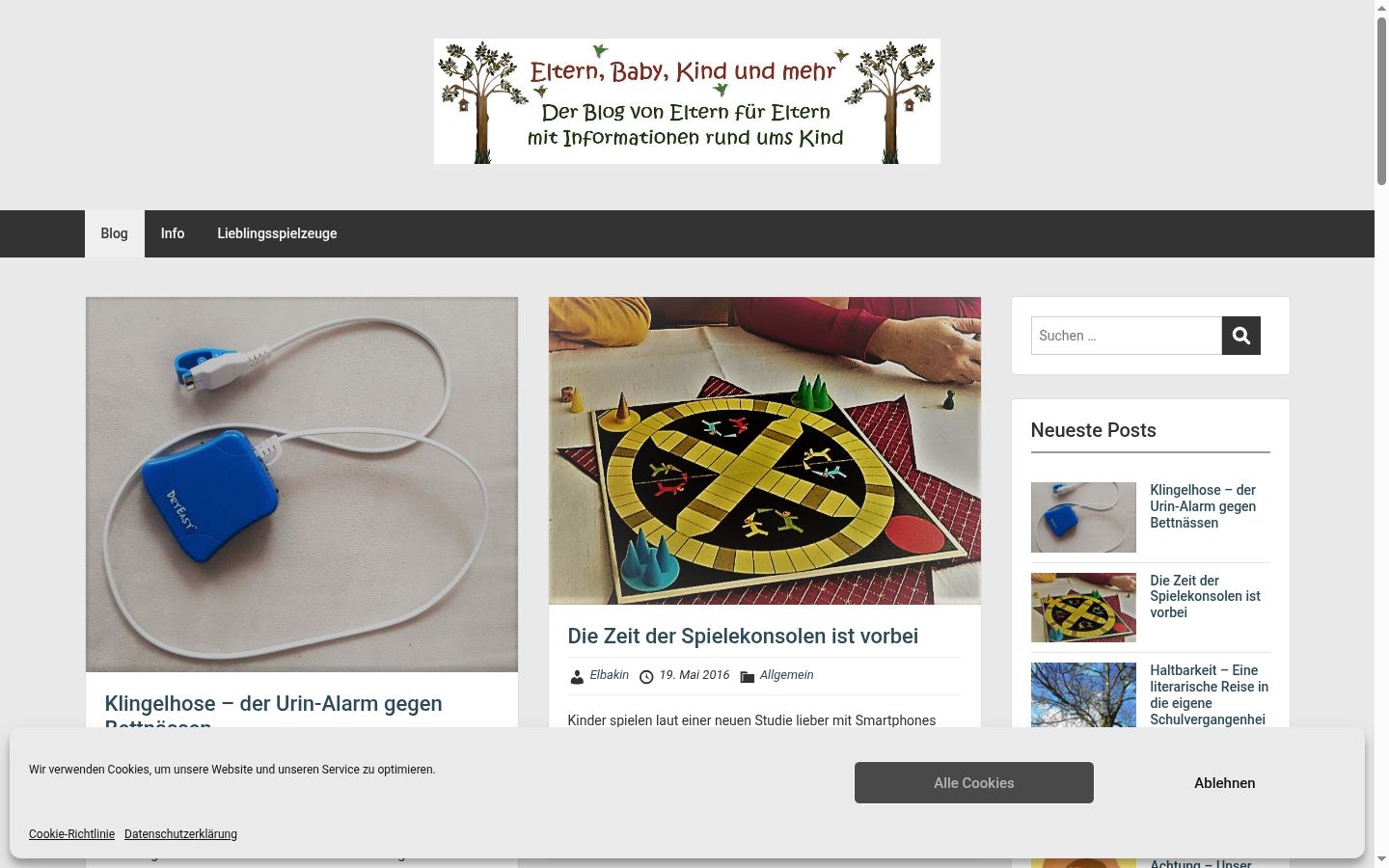 Screenshot of the consent banner shown before any interaction