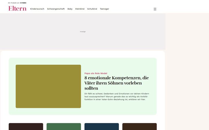 Screenshot of eltern.de