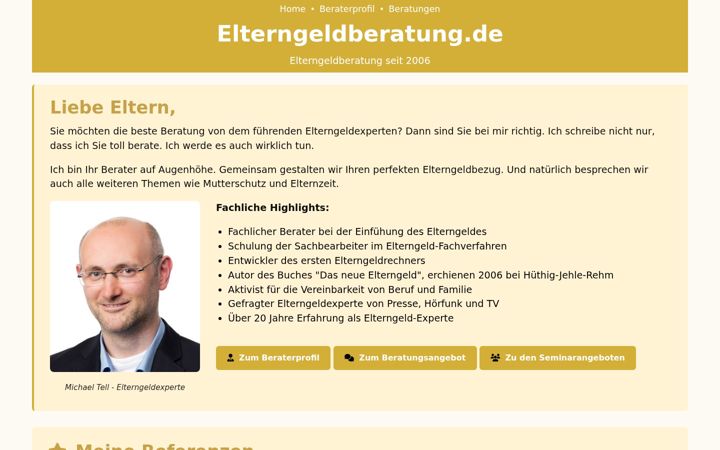 Screenshot of elterngeldberatung.de