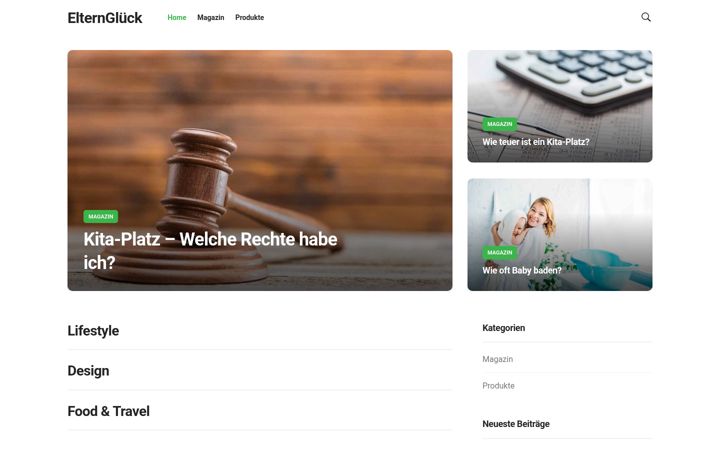 Zrzut ekranu elternglueck.de