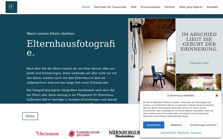 Zrzut ekranu elternhausfotografie.de
