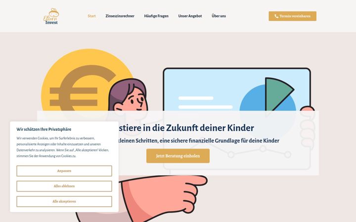 Screenshot of elterninvest.de