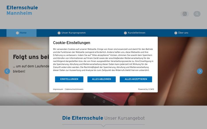 Screenshot of elternschule-mannheim.de